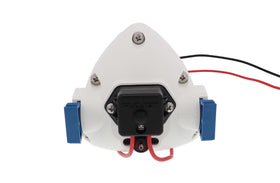 Flojet hose connection detail showing secure fittings for leak-resistant performance