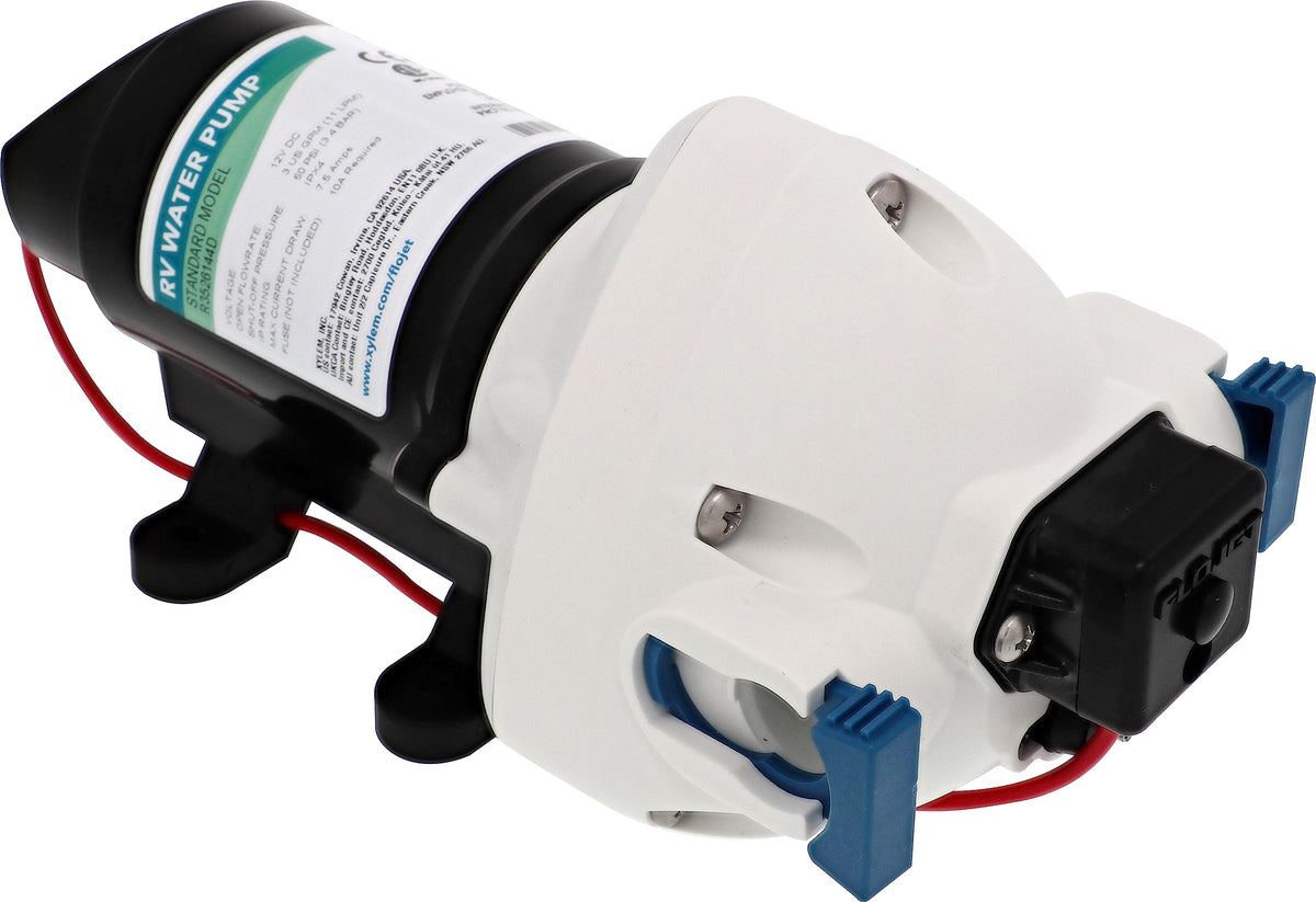 Flojet close-up of diaphragm area highlighting durable chambers and reliability