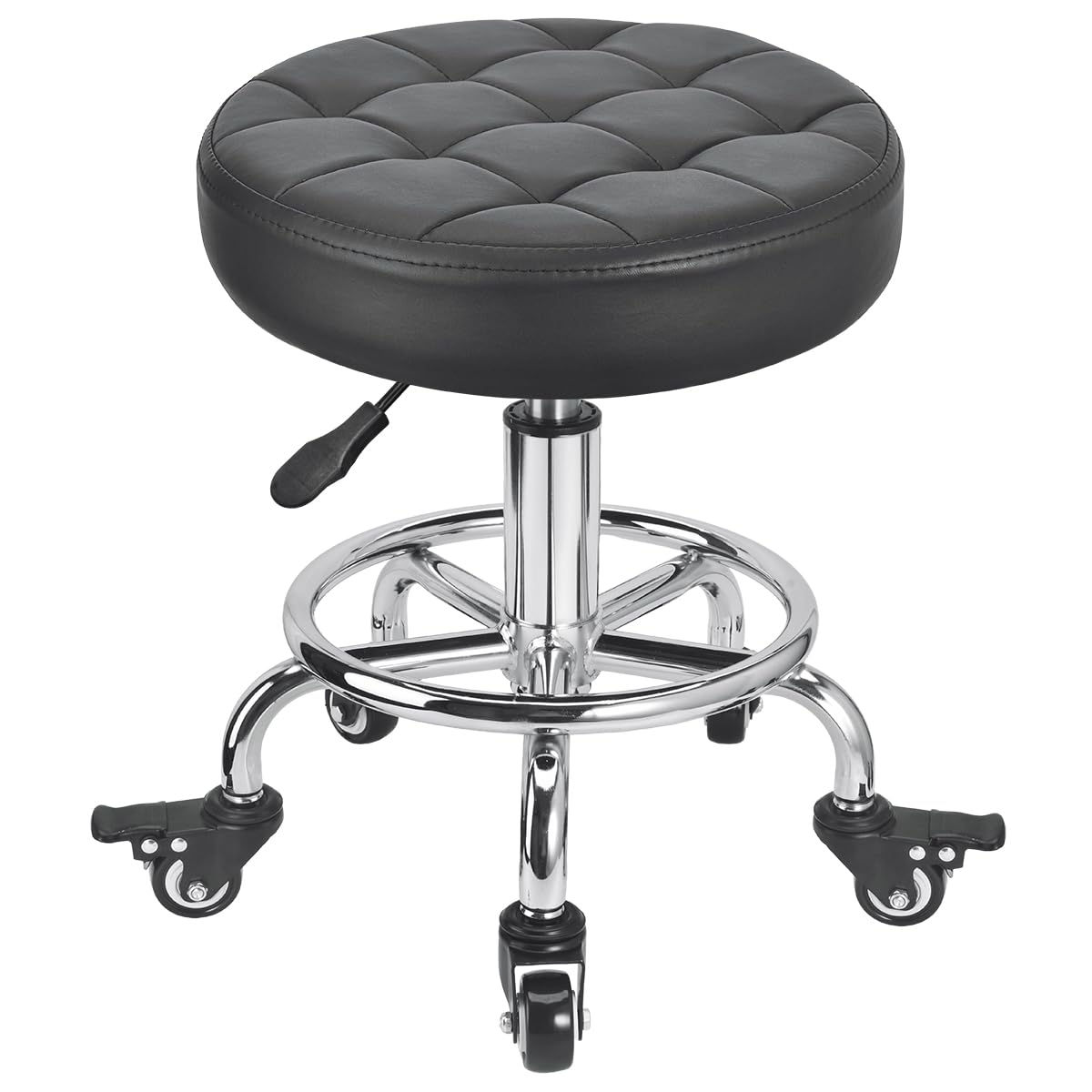 FLOLXNB front view of rolling stool showing compact low profile and comfort