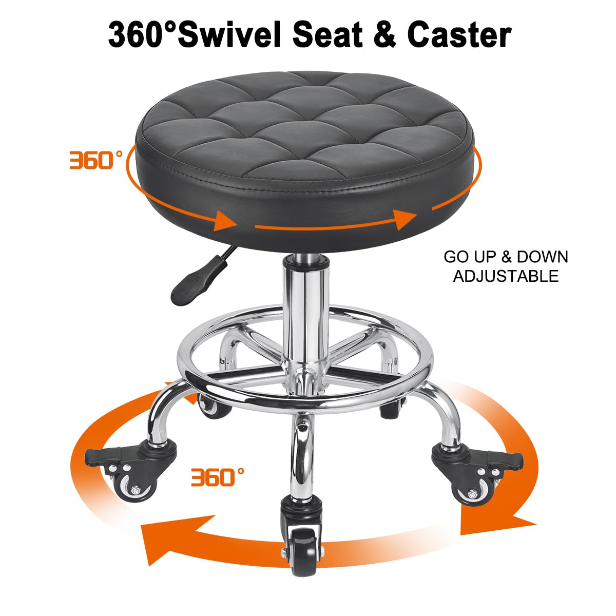 FLOLXNB stool in garage side view demonstrating sturdy low seating