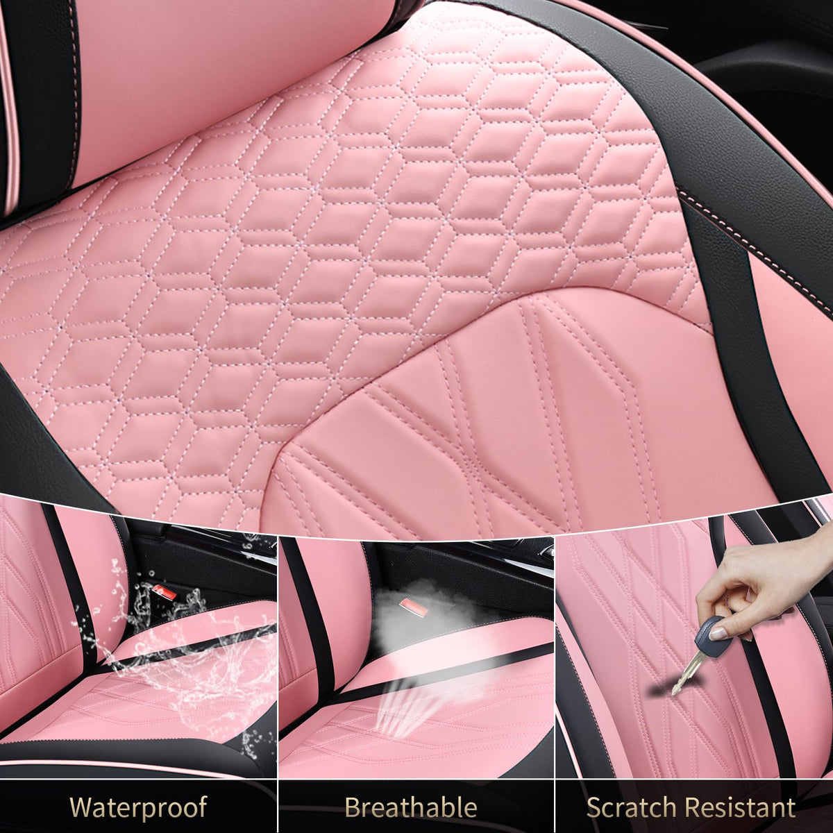 FLORICH detachable headrest covers displayed for quick removal