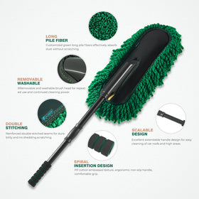 FLORICH extendable handle fully extended for high-reach cleaning