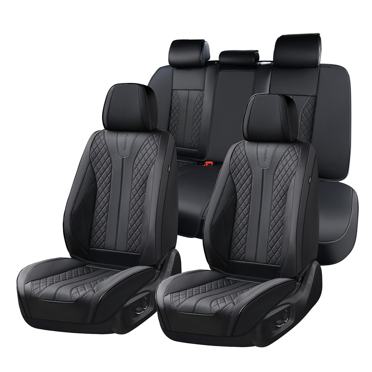 FLORICH front seat full view showing sleek black protection and style