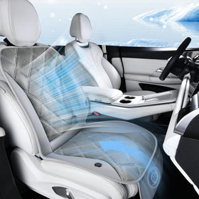 FLORICH front view gray seat cover shows cooling fit and comfort benefit