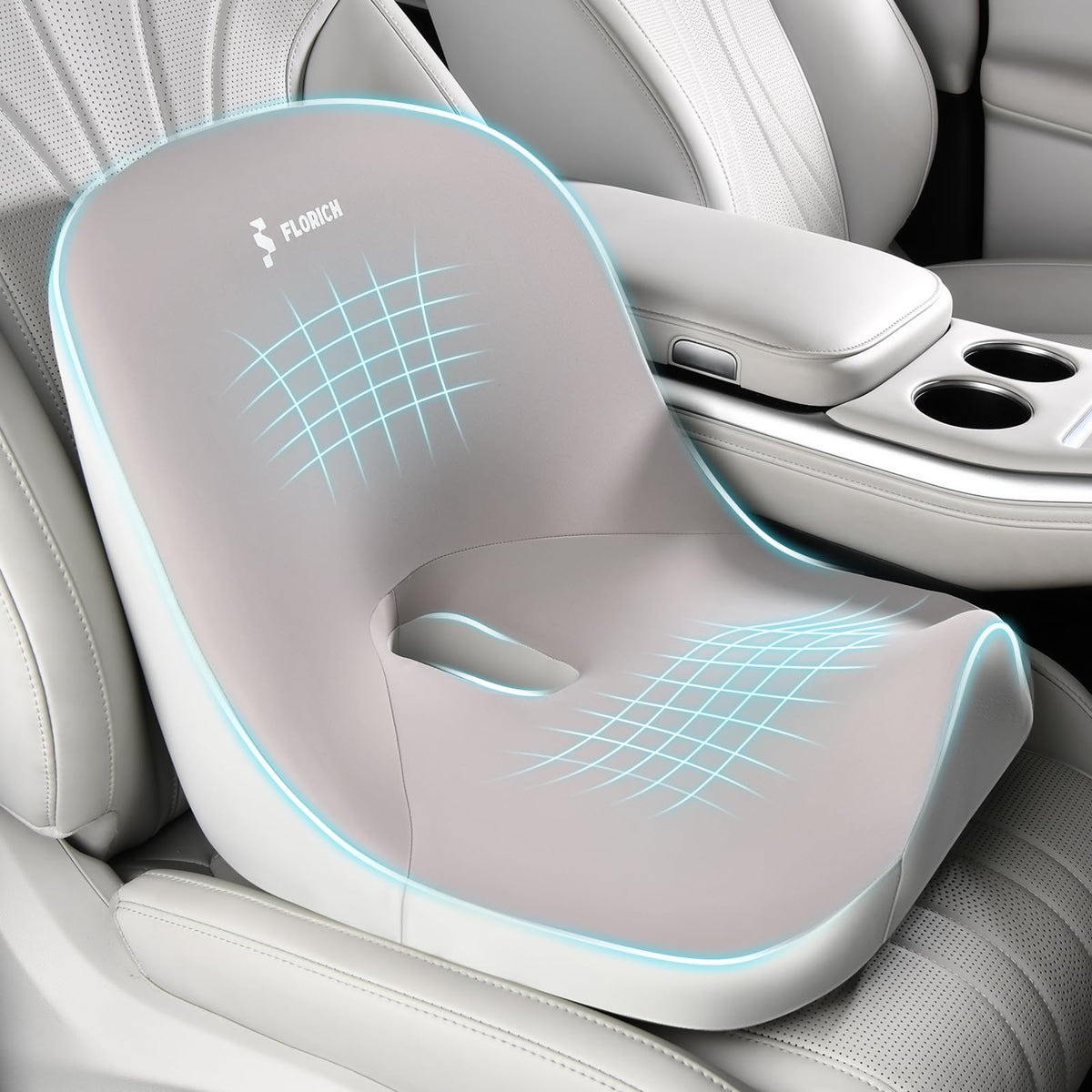 FLORICH front view showing full seat and lumbar support for lasting comfort