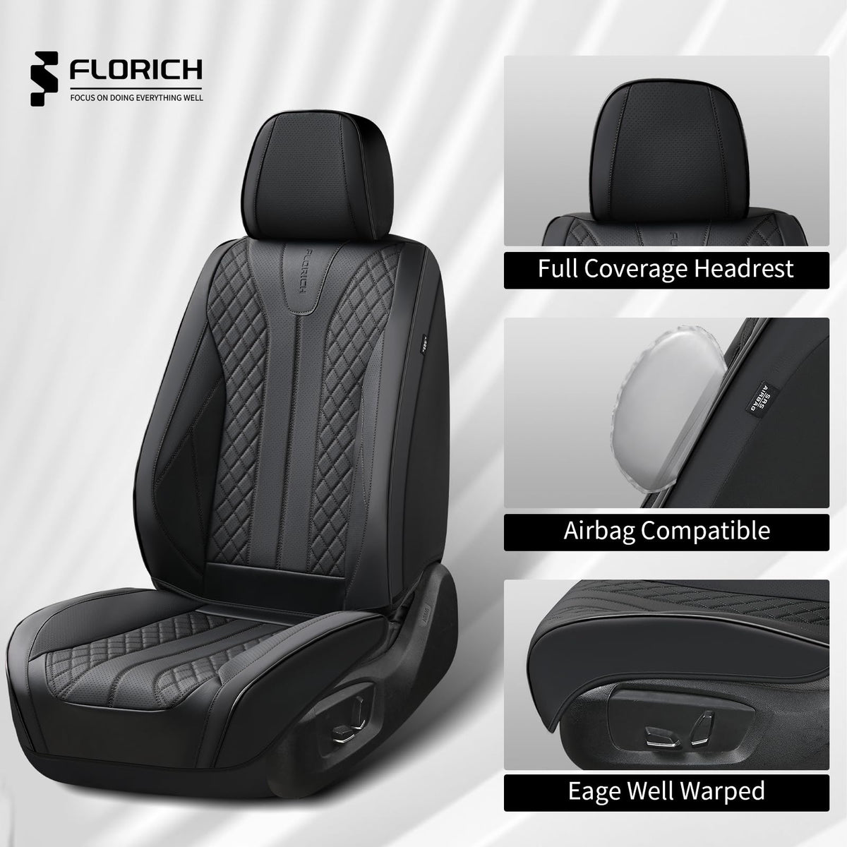 FLORICH detachable headrest detail for comfortable safe fit and removal