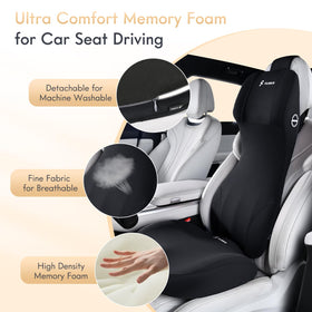 FLORICH headrest detail with strap showing secure attachment advantage