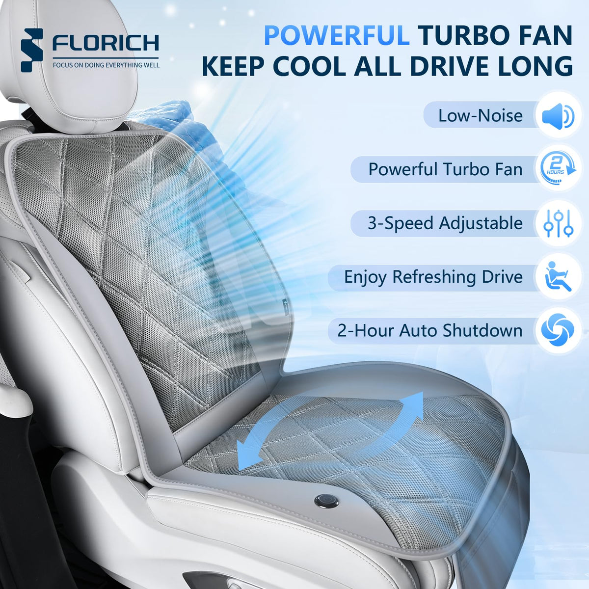 FLORICH installed in SUV lifestyle scene showing cooler driving comfort benefit