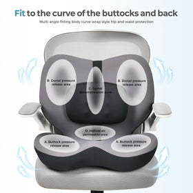FLORICH lumbar support close-up of memory foam, provides targeted back relief
