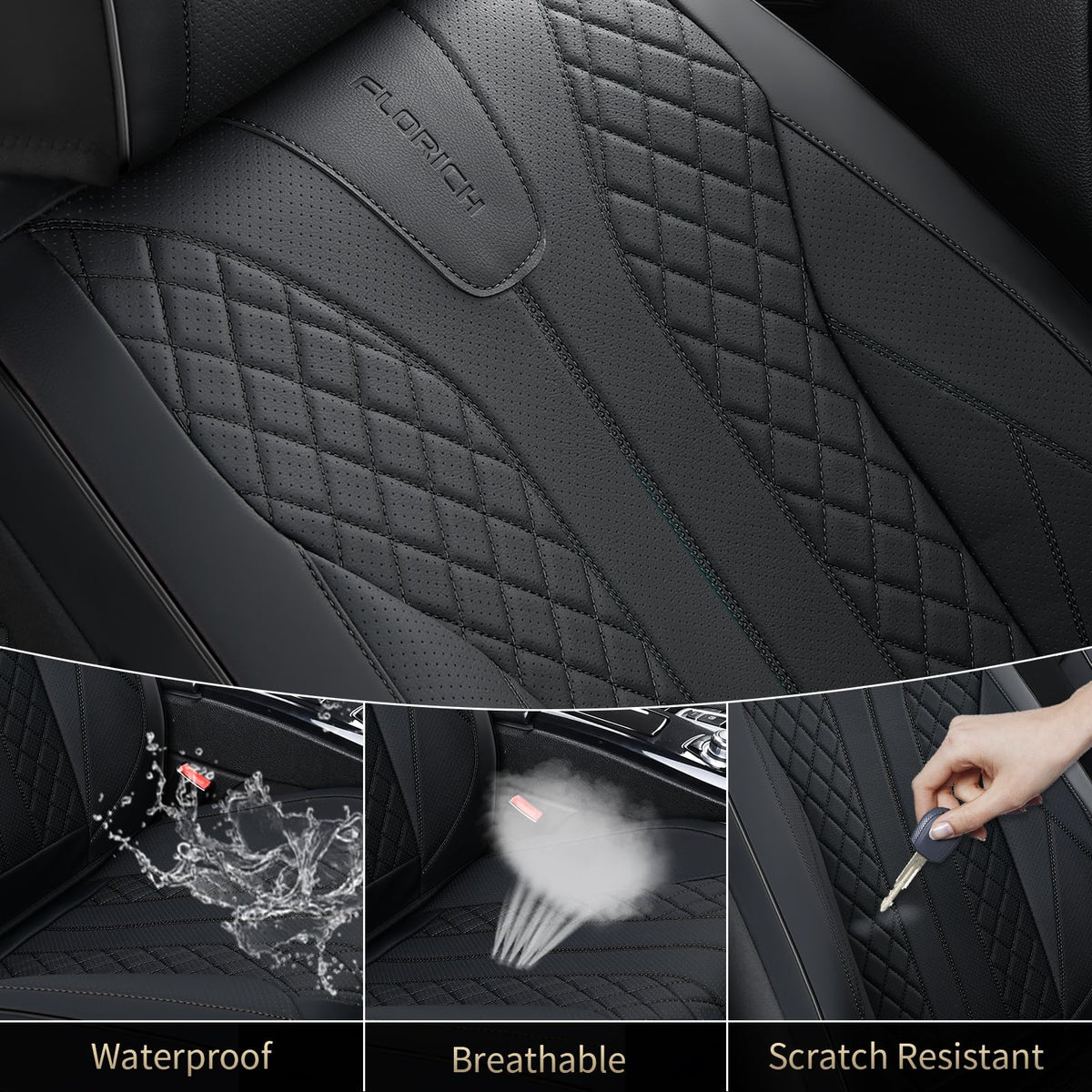 FLORICH seatback pocket storing items to show organized convenience