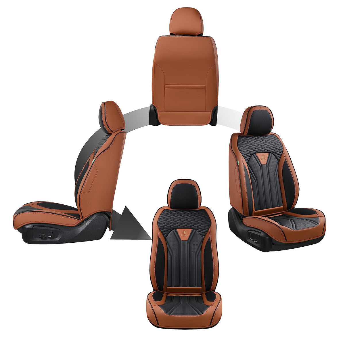 FLORICH seatbelt and airbag access cutouts preserving factory safety
