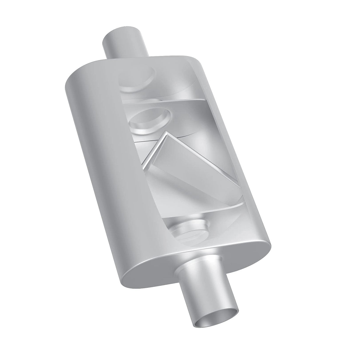 Floshine close-up of 3-inch inlet and outlet for easy fitment benefit