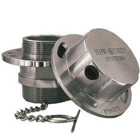 Flow Security Systems close-up of adapter threads for secure tank fit