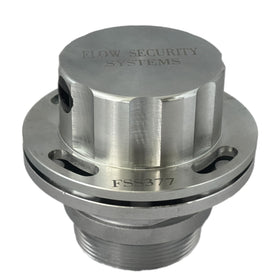 Flow Security Systems front view of installed locking fuel cap showing security