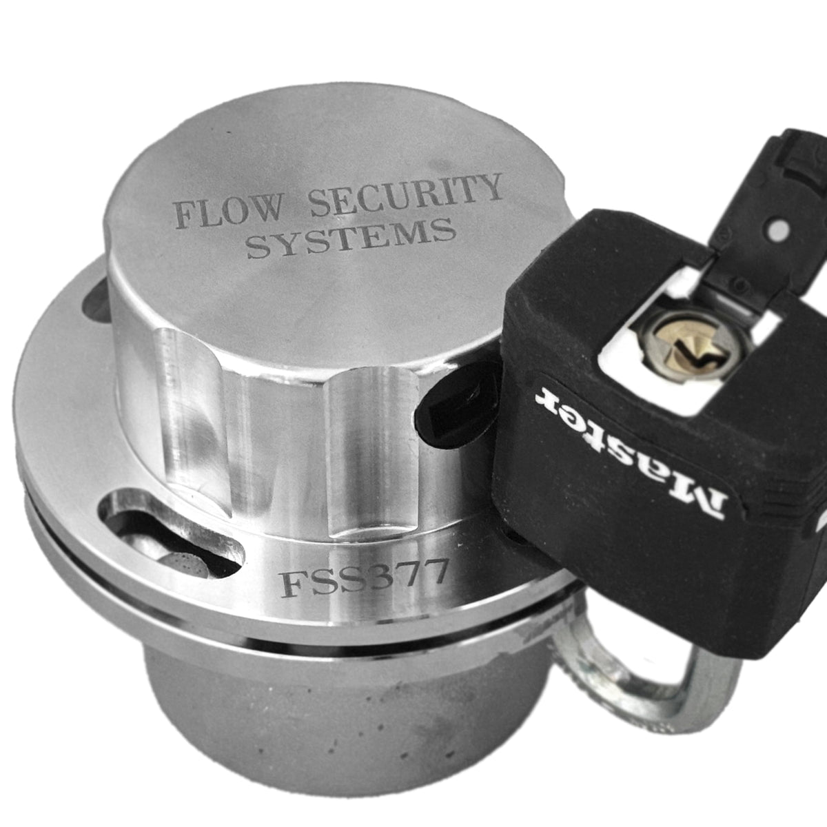 Flow Security Systems cap in use during refueling to prevent theft