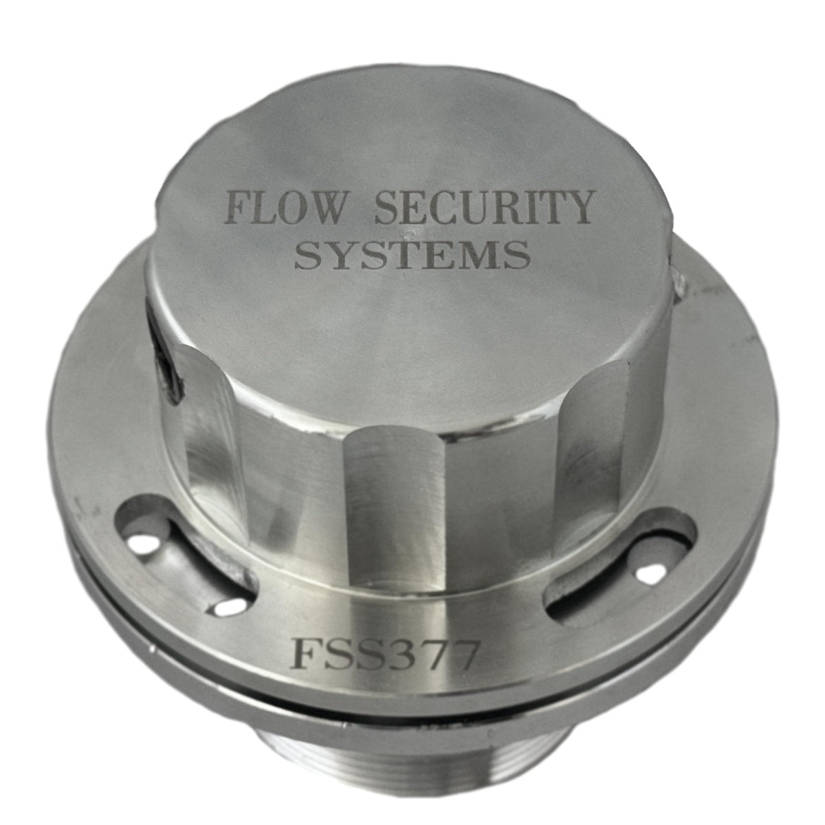 Flow Security Systems cap beside wrench showing installation scale