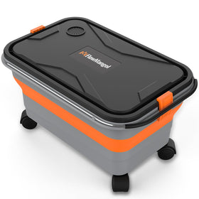 Flowmangol front view expanded showing capacity and shape, easy water access