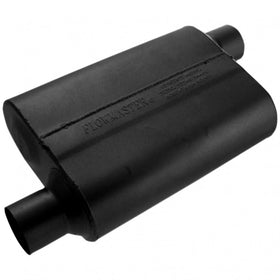 Flowmaster 40 Series front view showing muffler body and aggressive styling benefit