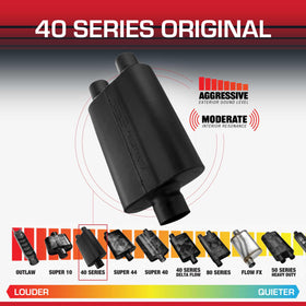 Flowmaster inlet closeup showing 3.00" center inlet for easy integration