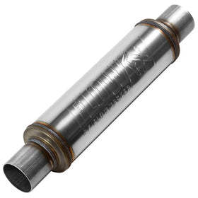 Flowmaster Flow FX front view showing inlet/outlet and fit benefits