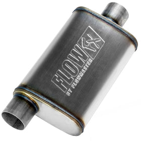 Flowmaster front view showing muffler body and polished finish for durable styling