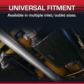 Flowmaster next to a ruler showing case dimensions for accurate sizing and planning