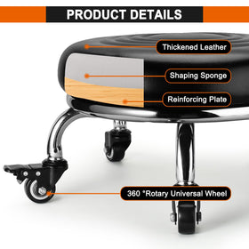 FLOLXNB underside view of five casters demonstrating smooth 360° mobility