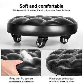 FLOLXNB top close-up of thick PU leather seat for comfortable, easy-clean support