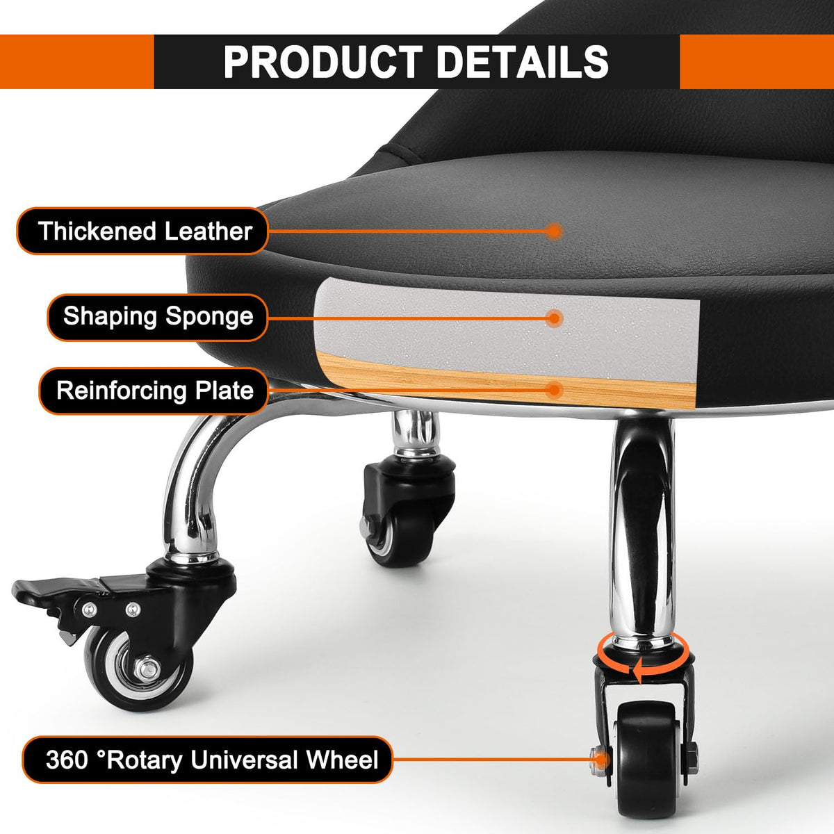 FLOLXNB low backrest detail demonstrating lumbar support for shorter tasks