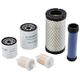 FLTRUCKTOP front packaging showing five Kubota-compatible filters and product labeling benefits