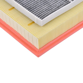 FLTRUCKTOP filter set beside ruler for size comparison confirming proper OEM-compatible dimensions