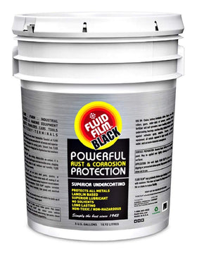 Fluid Film Black front drum showing product label and capacity benefits