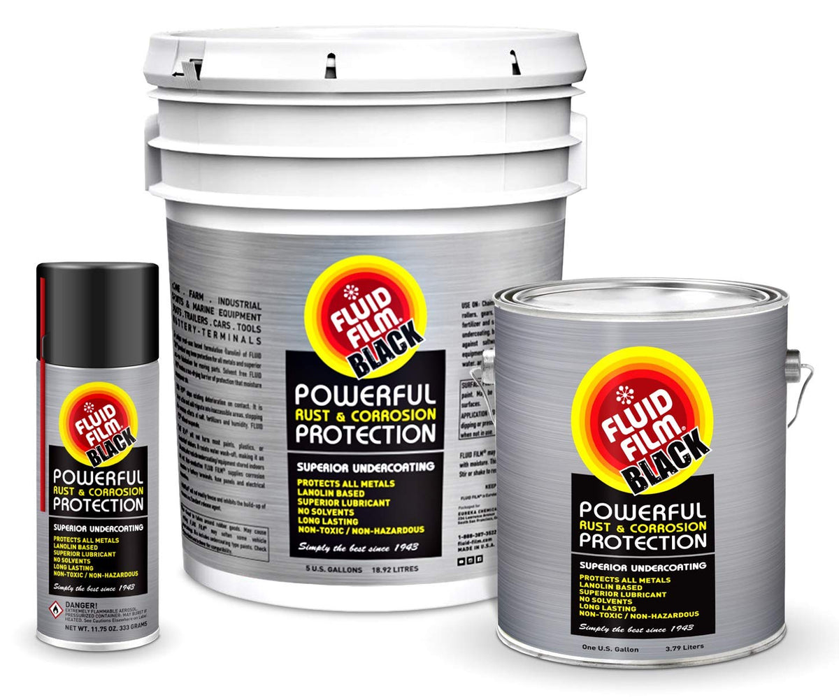 Fluid Film can held next to hand showing 11.75 oz size and control
