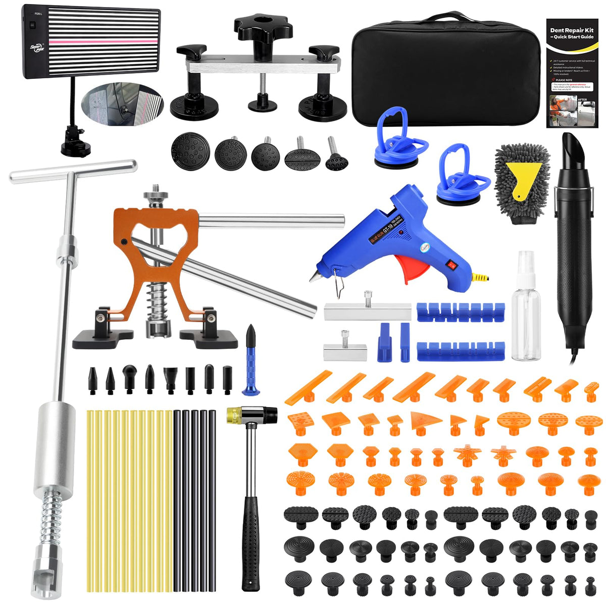 FLY5D front of kit showing all tools and case for fast repair setup