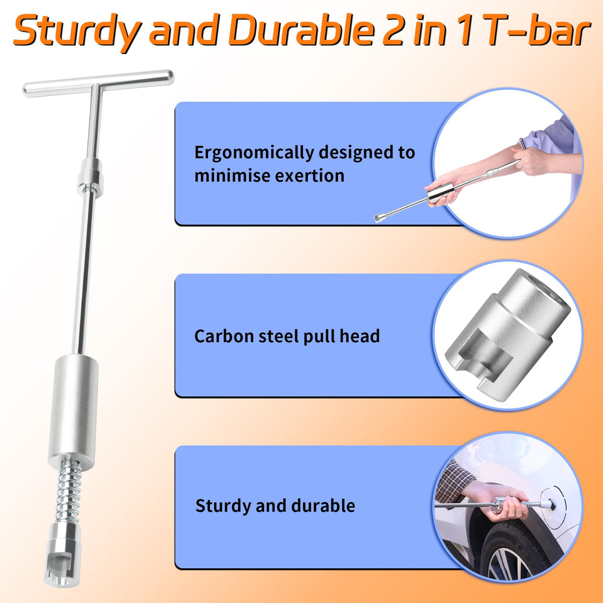 FLY5D T-bar and bridge puller displayed to show leverage benefits