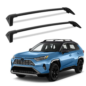 FLYCLE front view of crossbars on RAV4 showing clean fit and sleek profile benefit