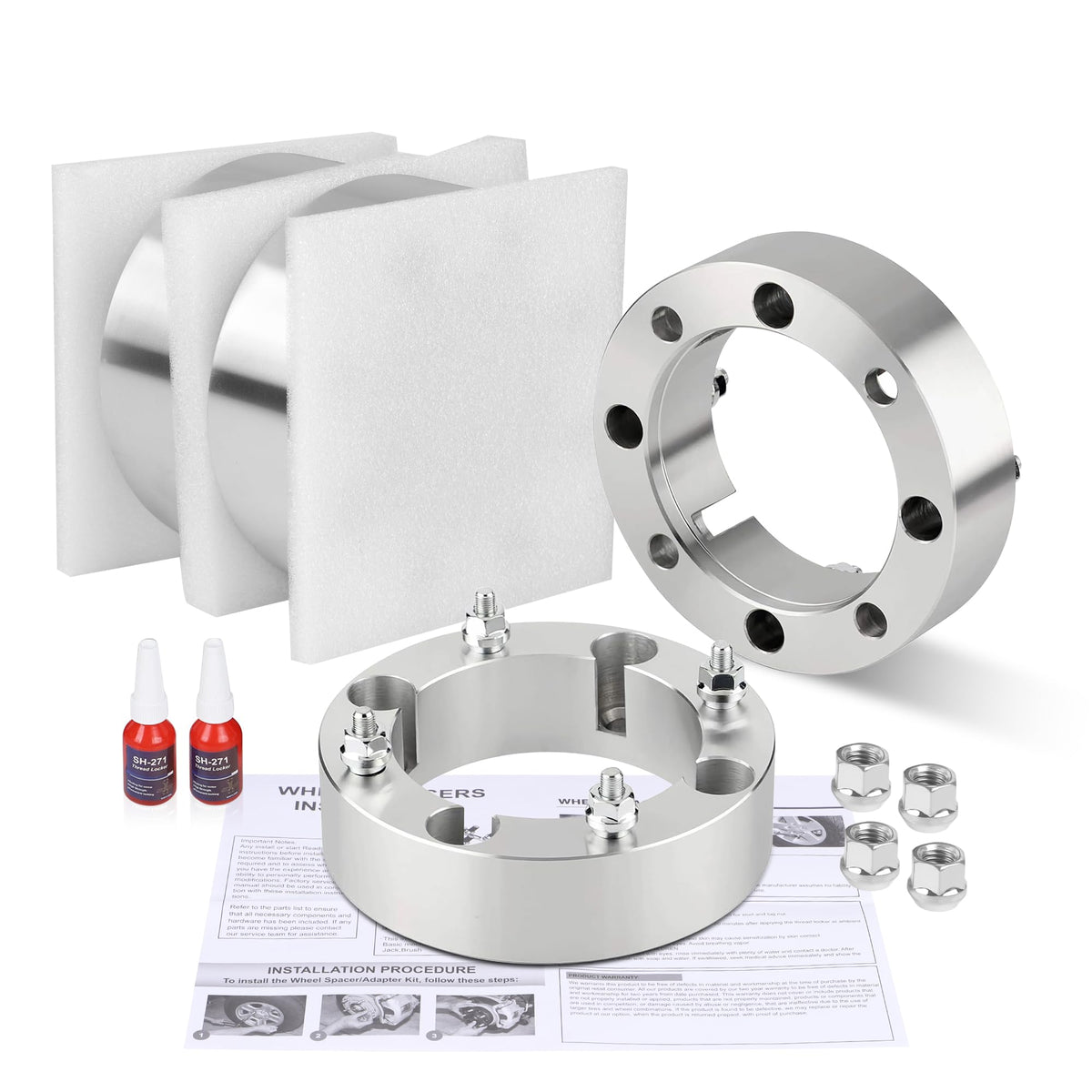 FLYCLE kit packaging with manual and threadlockers illustrating everything included for installation