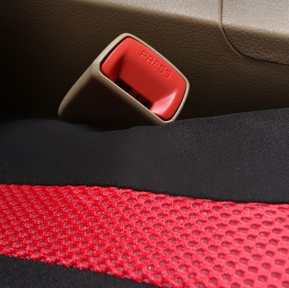 Flying Banner airbag compatibility tag detail showing safety-friendly design