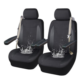 Flying Banner packaged front pair showing product and labels, protects seats
