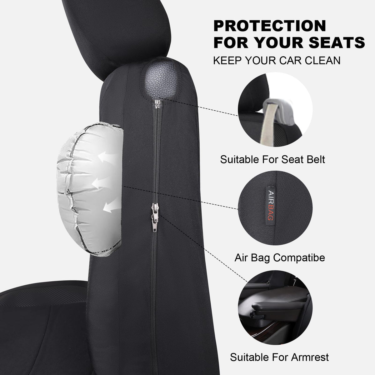 Flying Banner cover on seat with ruler for scale, demonstrates universal fit