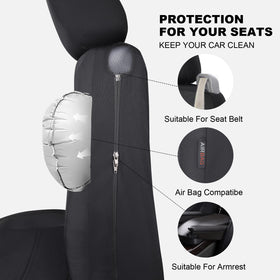 Flying Banner cover on seat with ruler for scale, demonstrates universal fit