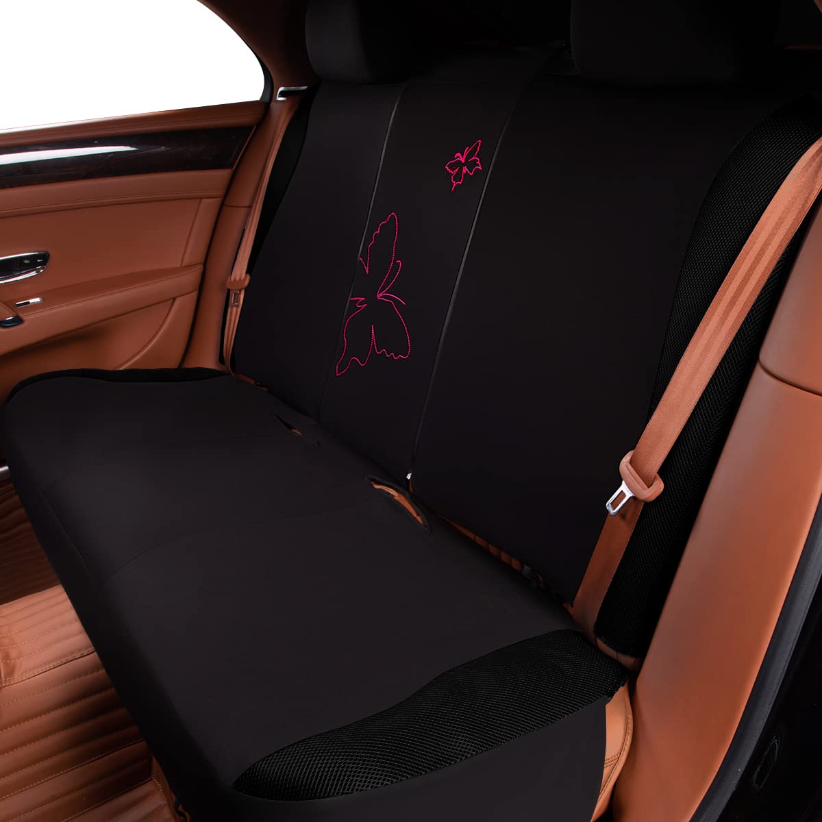 Flying Banner seatbelt and ISOFIX access view preserving anchors and convenience with covers on