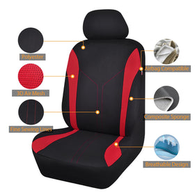 Flying Banner driver seat close-up of stitching showcasing airbag-compatible seams