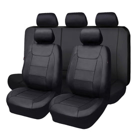 Flying Banner front seat cover shown installed, protection and sleek look