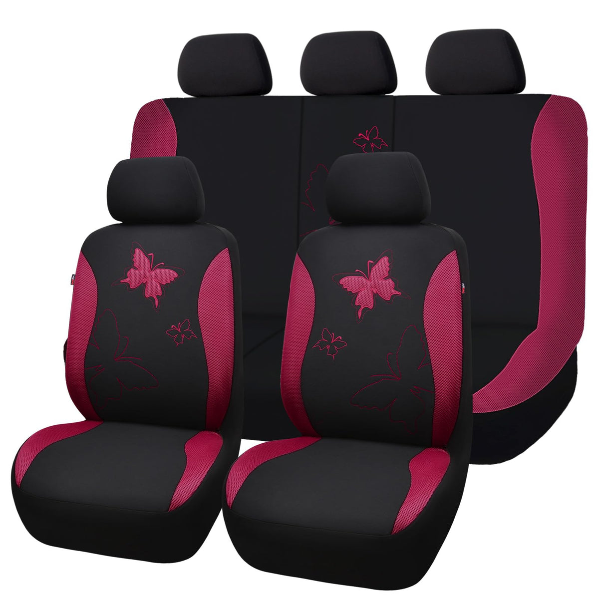 Flying Banner front seat full set showing burgundy style and quick upgrade benefit