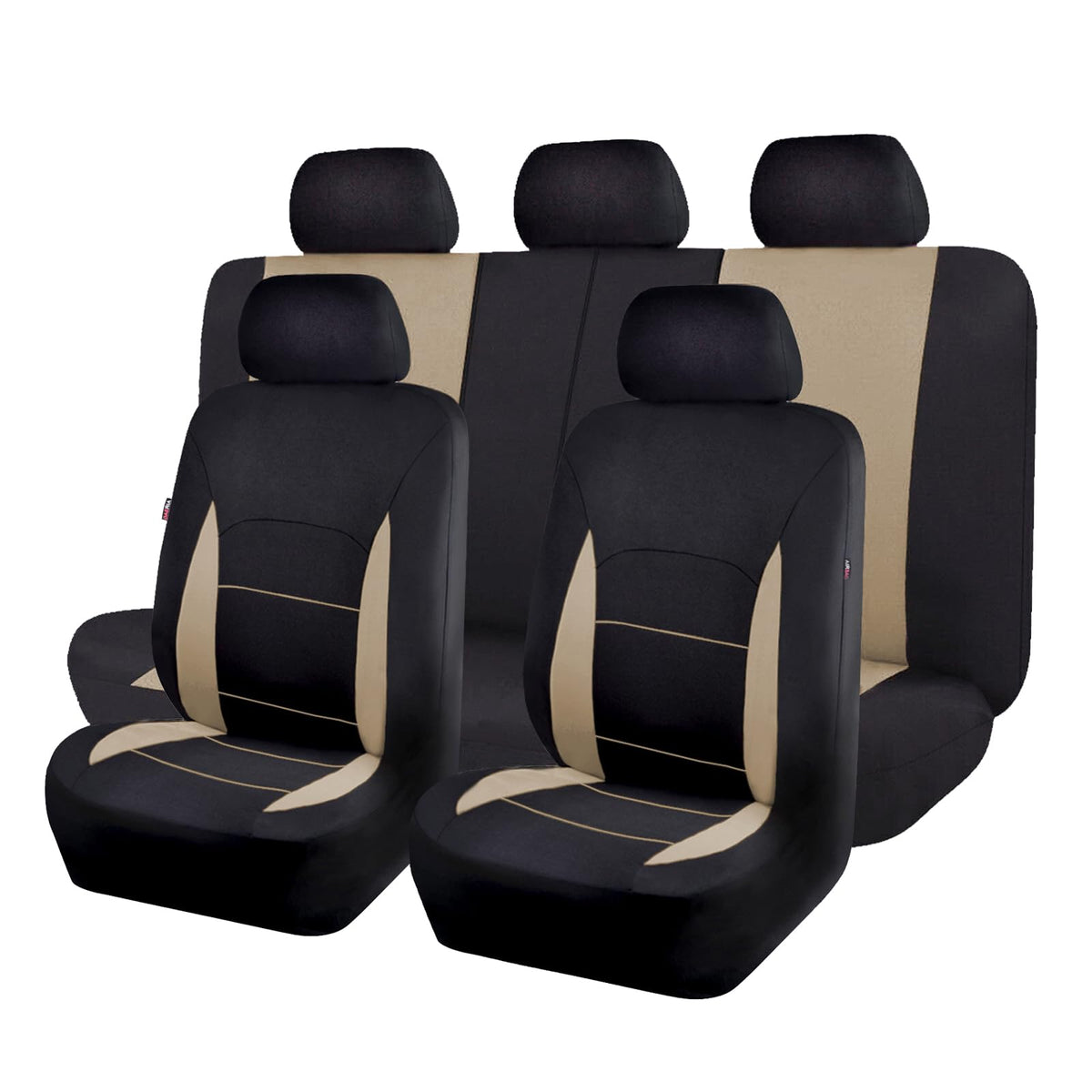 Flying Banner front seat full view showing beige-tan cover protecting upholstery