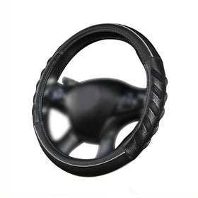 Flying Banner front view steering wheel cover showing sporty grey black look and protection