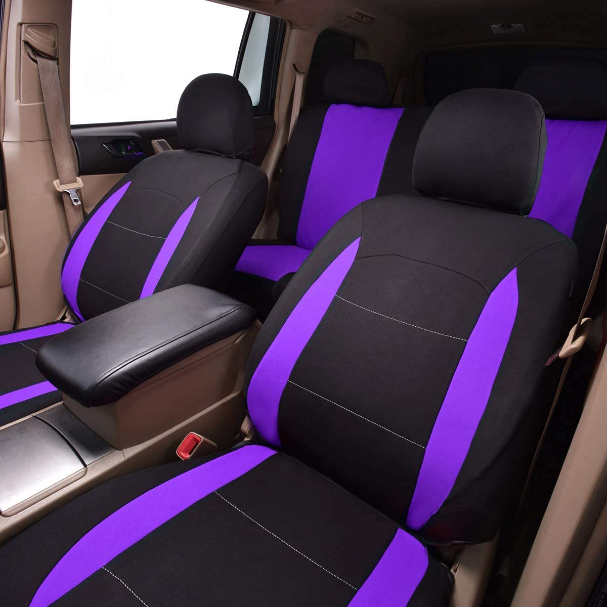 Flying Banner set of headrest covers highlighting neat fit benefit