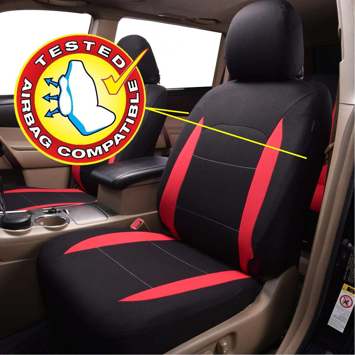 Flying Banner headrest detachable piece demonstrating easy installation and removal