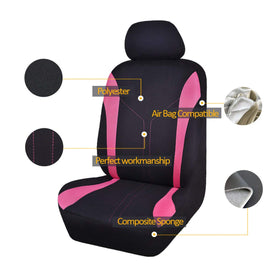 Flying Banner lifestyle view of driver seat interior adding feminine style and everyday protection